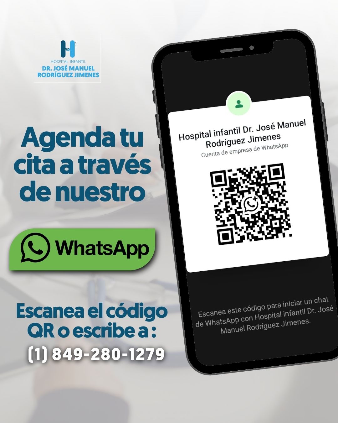 Hospital Infantil Dr. José Manuel Rodríguez Jimenes habilita WhatsApp para agendamiento de citas